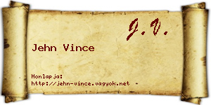 Jehn Vince névjegykártya